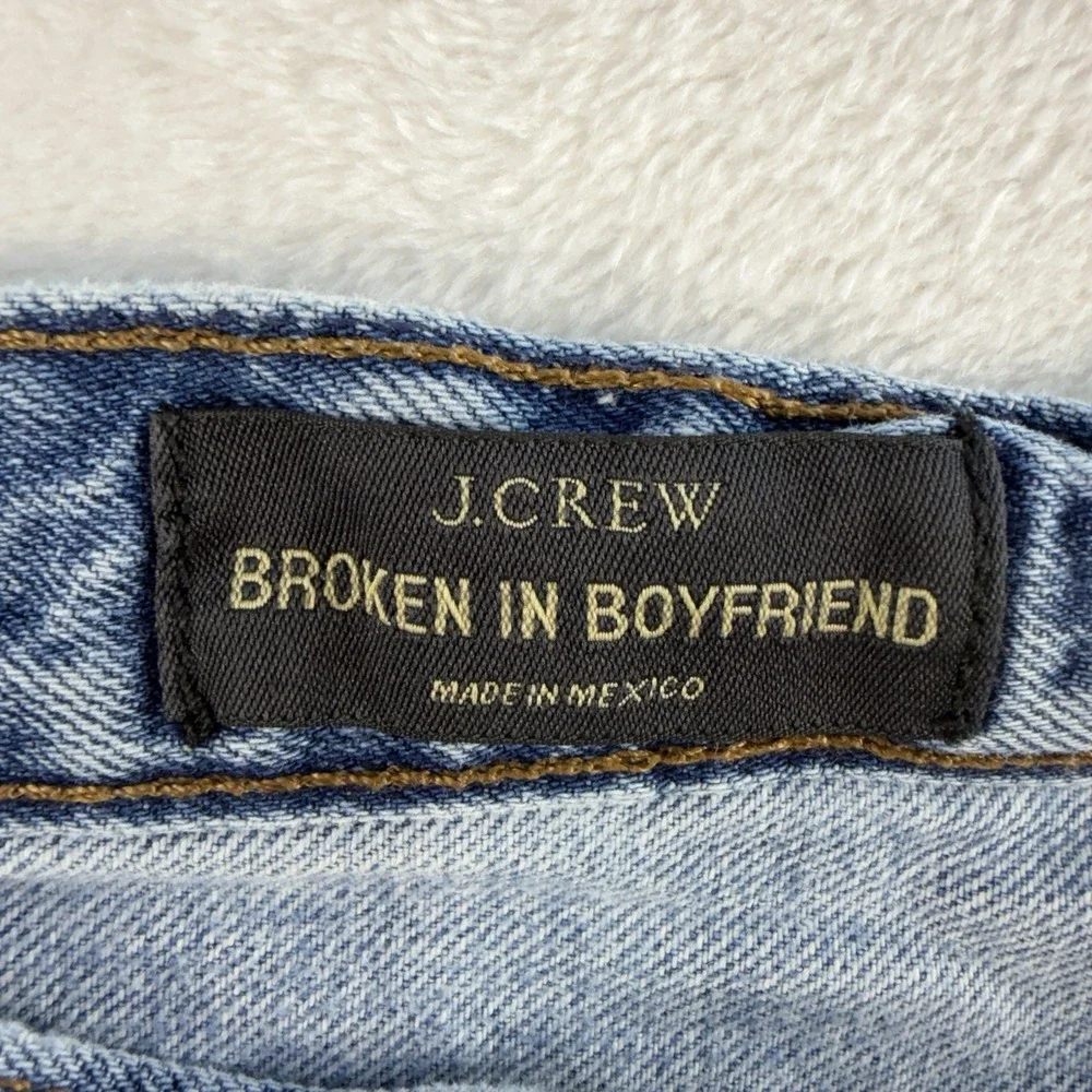JCrew Sz 29 Jeans Shorts Broken In Boyfriend Cutoffs Blue Denim Distressed C0873